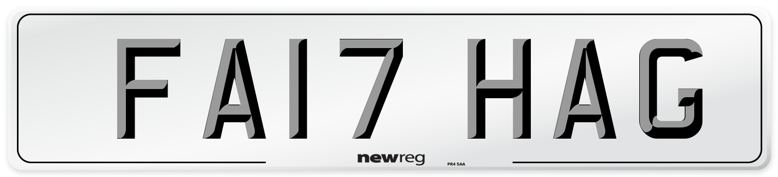 FA17 HAG Number Plate from New Reg